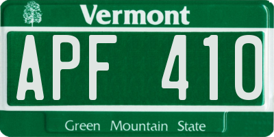 VT license plate APF410