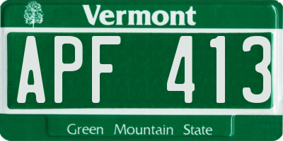 VT license plate APF413