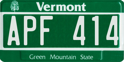 VT license plate APF414