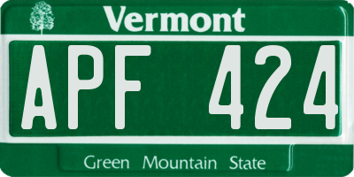 VT license plate APF424