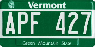 VT license plate APF427