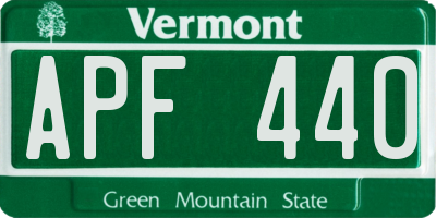 VT license plate APF440
