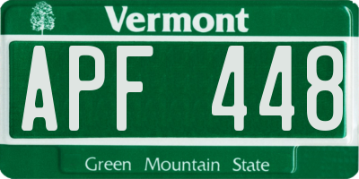 VT license plate APF448