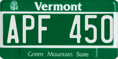 VT license plate APF450