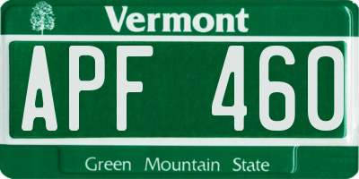 VT license plate APF460