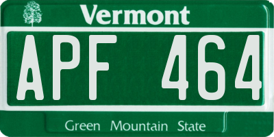 VT license plate APF464