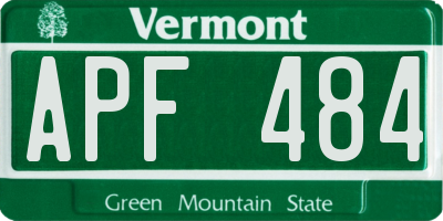 VT license plate APF484