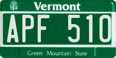 VT license plate APF510