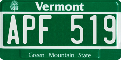 VT license plate APF519