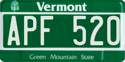 VT license plate APF520