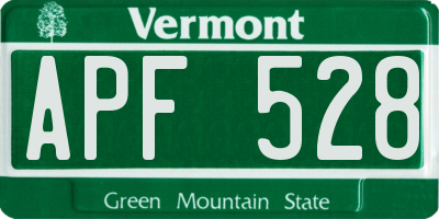 VT license plate APF528