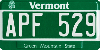 VT license plate APF529