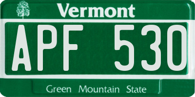 VT license plate APF530