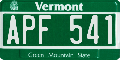 VT license plate APF541