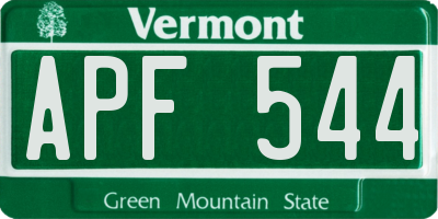 VT license plate APF544