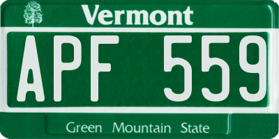 VT license plate APF559