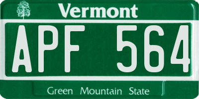 VT license plate APF564