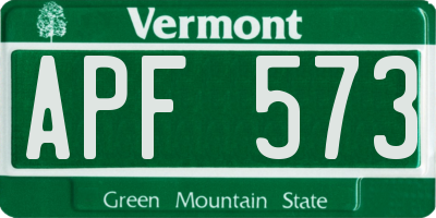 VT license plate APF573