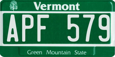 VT license plate APF579