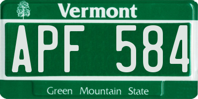 VT license plate APF584