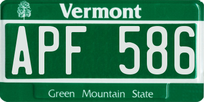 VT license plate APF586