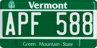 VT license plate APF588