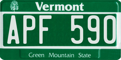 VT license plate APF590