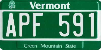 VT license plate APF591