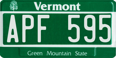 VT license plate APF595