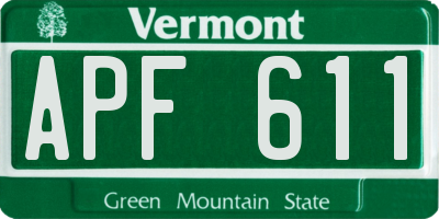 VT license plate APF611