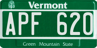 VT license plate APF620