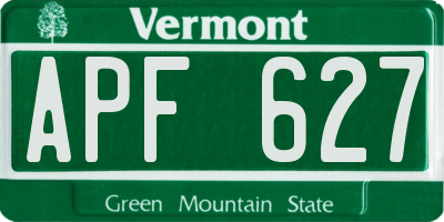 VT license plate APF627
