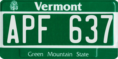 VT license plate APF637