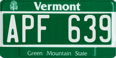 VT license plate APF639
