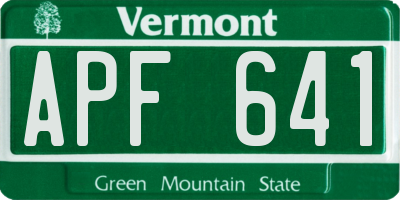 VT license plate APF641