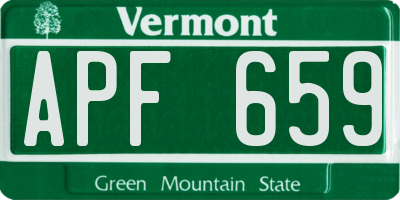 VT license plate APF659