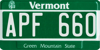 VT license plate APF660
