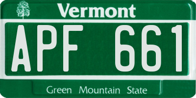 VT license plate APF661