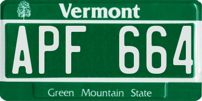 VT license plate APF664