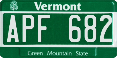 VT license plate APF682