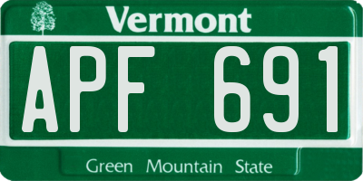 VT license plate APF691