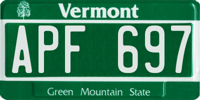VT license plate APF697