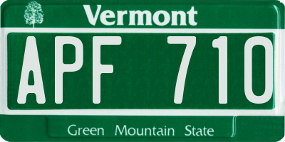 VT license plate APF710