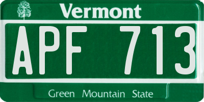 VT license plate APF713