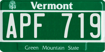 VT license plate APF719