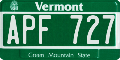 VT license plate APF727