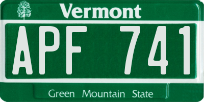 VT license plate APF741