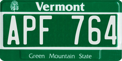 VT license plate APF764