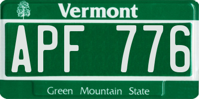 VT license plate APF776