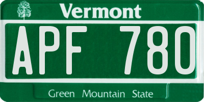 VT license plate APF780